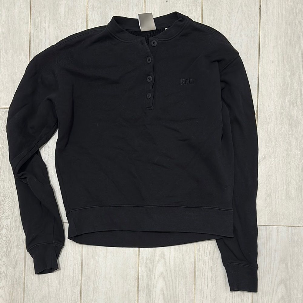 Kith Black Buttondown Crewneck Xs